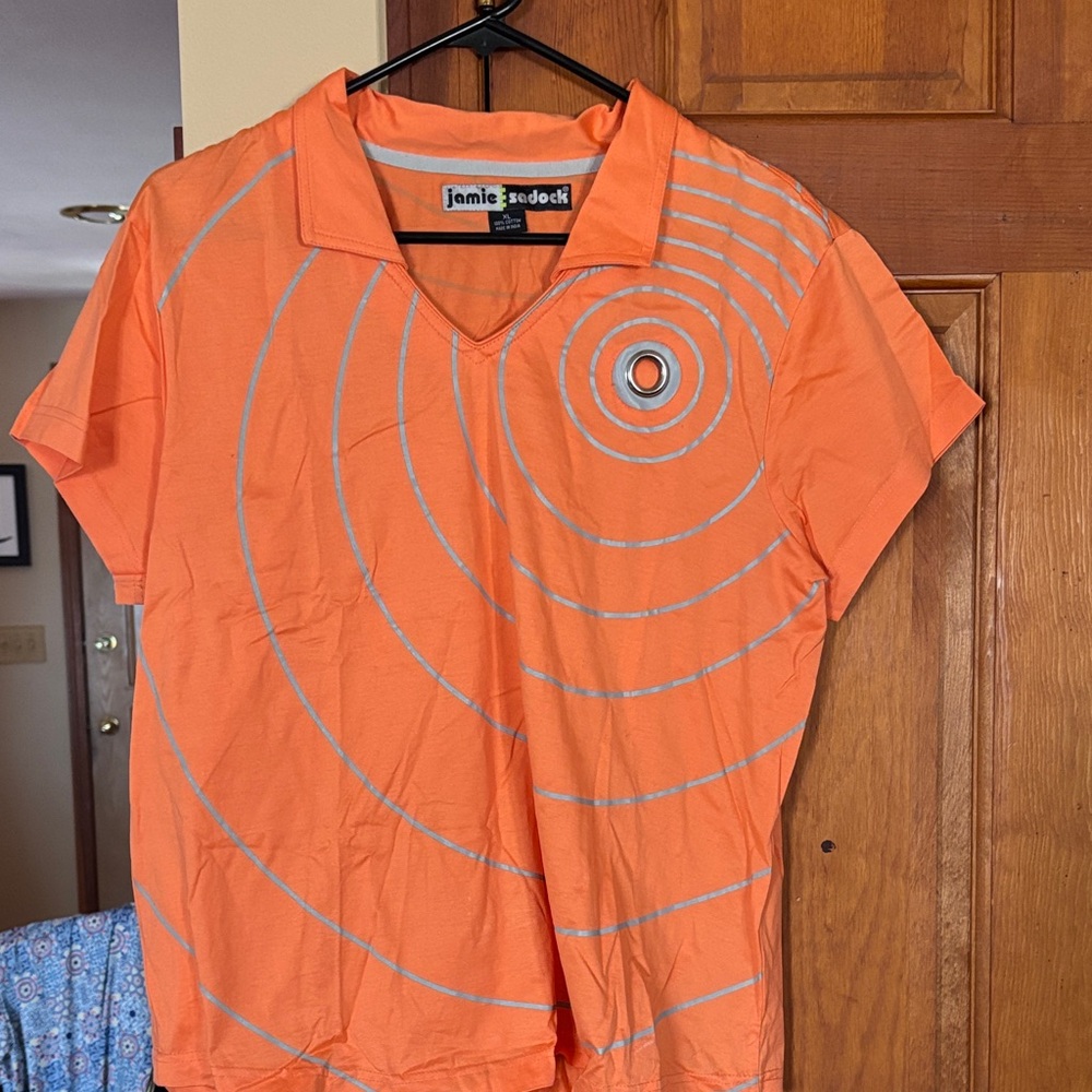 Jamie Sadock Orange V-Neck Polo